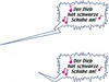 Two speech bubbles with musical notes and German text. Produktbild-Vorschau