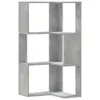 A concrete gray corner bookshelf with three shelves against a white background. Náhled obrázku produktu