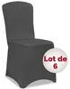 DETEX® 6x Housse de chaise anthracite tissu stretch opaque Voir les images du produit 1