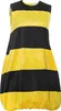 A sleeveless dress with horizontal yellow and black stripes, resembling a bee costume. Produktbild-Vorschau