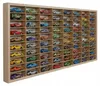 Modellauto-Regal für 80 Autos 1:64 – Wandregal & Setzkasten für Spielzeugautos, HDF-Trennwände – mit Modellautos an der Wand Produktbild-Vorschau