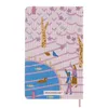 A Moleskine notebook with a whimsical illustration of a park scene, featuring a pond with ducks and fish, trees, and two people. Produktbild-Vorschau