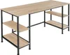A computer desk with shelves against a white background. Voir les images du produit