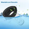 A vacuum cleaner filter is shown partially submerged in water, with green leaves floating around. Produktbild-Vorschau