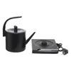 A black electric kettle and its base are shown against a white background. Podgląd zdjęcia produktu