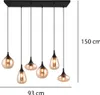 6-lichts hanglamp Lumina met amber glas Productafbeelding-voorbeeld 7