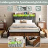INONEFT Polsterbett 180x200cm mit USB und Steckdosen, 4 Produktbild-Vorschau 2