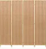 A four-panel room divider made of woven material with wooden frames, shown against a white background. Podgląd zdjęcia produktu