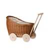 LUNA Poussette de poupée en osier avec garniture en beige Voir les images du produit 2