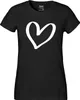 Huuraa Damen T-Shirt Herz Heart L Black Bio Baumwolle Produktbild-Vorschau 2