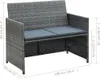 vidaXL 2-miestna záhradná pohovka s čalúnením Grey Poly Náhľad obrázku produktu 3