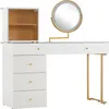 okwish set tavolino da toilette con specchio e Anteprima dell’immagine prodotto 14
