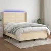 vidaXL Boxspringbett mit Matratze & LED Creme 140x200 cm Produktbild-Vorschau 2