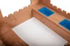 Sandkasten Sandbox Ritterburg Vollholz mit Bodenvlies Produktbild-Vorschau 2