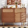 Rattanowa komoda z 6 szufladami i regulowaną półką, orzech Podgląd zdjęcia produktu 6