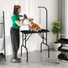 A woman is grooming a dog on a grooming table. There is a plant and a storage cart in the background. Anteprima dell’immagine prodotto