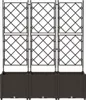 vidaXL Vasi da giardino, set da 3 pezzi, marroni, 120 x 40 Anteprima dell’immagine prodotto 3