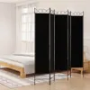 paravento 5 pezzi nero 200x200 cm tessuto Anteprima dell’immagine prodotto 2