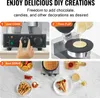Collage showing the steps to make ice cream cones with a waffle maker, including cooking, flipping, and serving. Náhled obrázku produktu