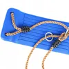 A close-up view of a blue swing seat with ropes and metal rings. Anteprima dell’immagine prodotto
