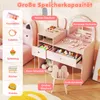 Detský kozmetický stolík COSTWAY, toaletný stolík s 2 Náhľad obrázku produktu 4