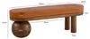 FineBuy gepolsterte Sitzbank 140 cm Massivholz Echtleder - Produktbild-Vorschau 3