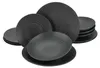 CreaTable Lava Stone Schwarz Tellerset 12-tlg Steinzeug Produktbild-Vorschau 1