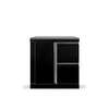 A black outdoor kitchen unit with a granite-like countertop, set against a white background. Produktbild-Vorschau