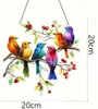 GKA Sonnenfänger 5 bunte Vögel 20 cm Buntglas Lichtfänger Produktbild-Vorschau 4
