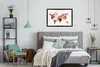 MuchoWow® Gerahmtes Poster Weltkarte - Farbe - Braun 90x60 Produktbild-Vorschau 4