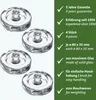 Four clear glass fermentation weights are shown on the left, with a green sidebar on the right listing product features and specifications. Produktbild-Vorschau