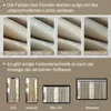 The image shows the effect of different lighting conditions on the color of the fabric and how the curtains appear on different devices. Anteprima dell’immagine prodotto