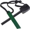 A close-up shot of a magnesium fire starter with a green striker and a black cord. Náhled obrázku produktu