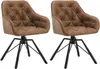Two brown upholstered chairs with black metal legs on a white background. Produktbild-Vorschau
