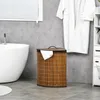 Kosz na pranie HOMCOM z bambusa z pokrywką, 55 l, pojemnik Podgląd zdjęcia produktu 2
