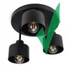 A black ceiling light with three lamps. Produktbild-Vorschau