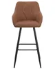 BELIANI Trendy Barstuhl 2er Set Goldbraun Stoff 104 cm Produktbild-Vorschau 5