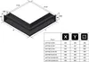 Griglia di ventilazione LUFT angolo destro 40x80x12 nero Anteprima dell’immagine prodotto 2