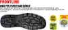 A close-up view of a shoe sole with marketing text and icons. Produktbild-Vorschau