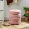 HOMCOM Pouf, poggiapiedi, pouf rotondo imbottito, Anteprima dell’immagine prodotto 2