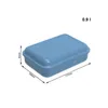 A blue lunchbox with dimensions indicated by lines and measurements. Anteprima dell’immagine prodotto