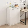 A white two-door cabinet is shown against a white wall with a wooden floor. Podgląd zdjęcia produktu