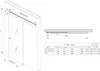 A technical drawing and a size chart for a glass sliding door. Produktbild-Vorschau