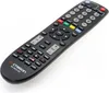 A black remote control with various buttons and labels is shown against a white background. Produktbild-Vorschau
