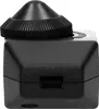 A close-up, studio shot of a black inline dimmer switch. Produktbild-Vorschau