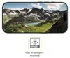 A smartphone displaying a mountain landscape, with a marketing icon and text below. Produktbild-Vorschau