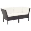8-tlg. Garten-Lounge-Set mit Auflagen Poly Rattan Schwarz Produktbild-Vorschau 3