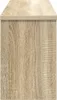 A close-up, side view of a wooden cabinet or shelf. Voir les images du produit
