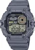 A digital watch with a gray band and case, displaying time, date, and tide graph information. Voir les images du produit
