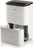 A white dehumidifier with its water collection drawer partially open, shown against a white background. Produktbild-Vorschau